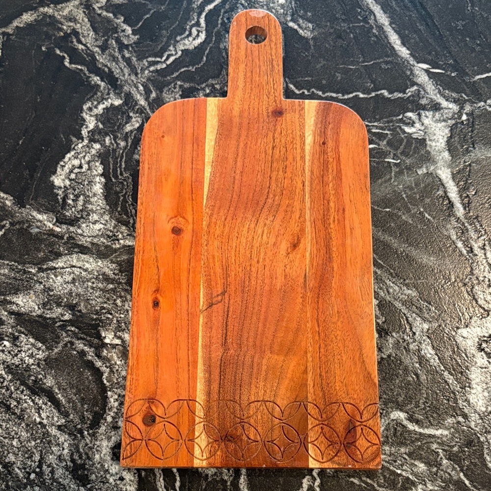 Wooden Cutting Board with Carved Design